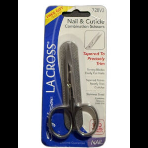 La Cross Sally Hansen Cuticle Nail Scissors File Laser Stainless SteelNew